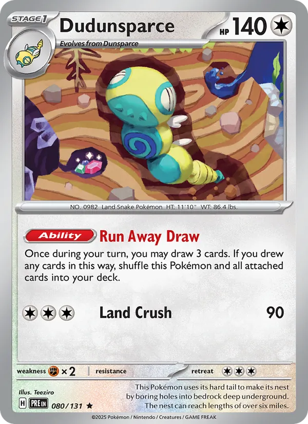 Carta Dudunsparce, Prismatic Evolutions 80